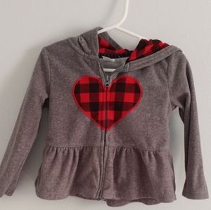 Carter's toddler 24 month heart hoodie